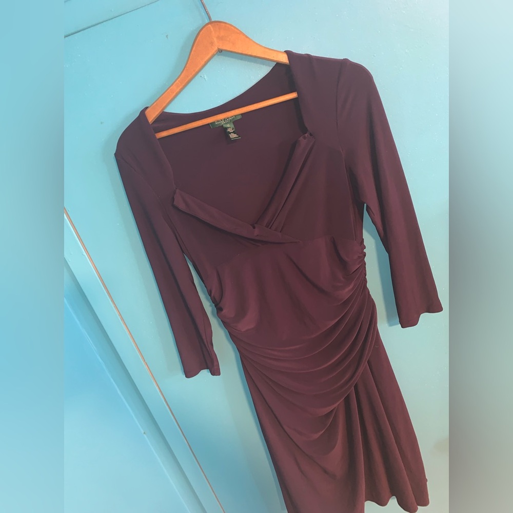 Ralph Lauren Deep Purple Long Sleeve Dress